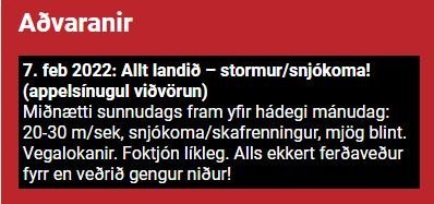 Aflýsingar vegna veðurs