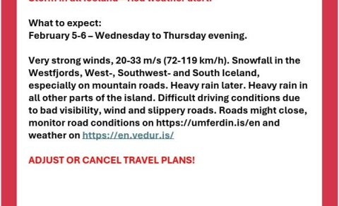 Red weather alert on 5th and 6th of February